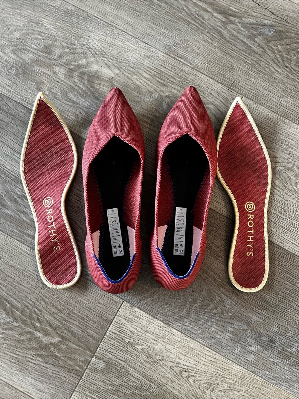 Rothy's The Point Copper Pink Pointed Toe Knit Flats Size 11 Rare Retired - Picture 4 of 10